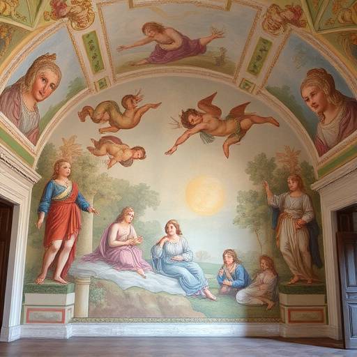 Image of the fresco restoration project at Villa Medici