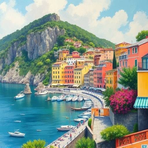 Participants in the Amalfi Coast Plein Air Painting Workshop, painting the coastal scenery