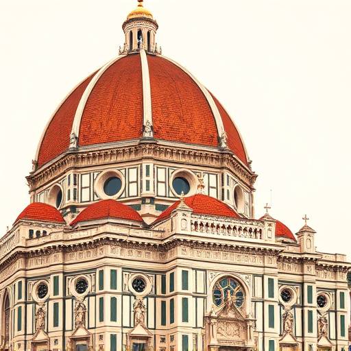 Photograph showcasing the Duomo in Florence with its intricate architecture, orange dome, and cathedral square.