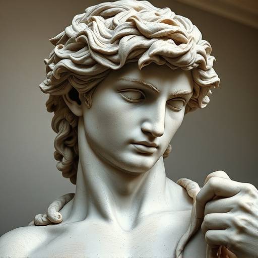 Sculpture of David inspired by Michelangelo's David, showcasing intricate details and artistic expression.